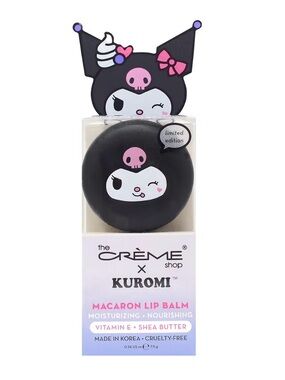 NWT Korean Beauty the Crème Shop x Kuromi Macaron Lip Balm in Blueberry Smoothie